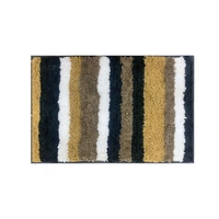 Luxe Home International Luxe Home Microfibre Striped Italia Bath Mat Super Soft, Anti-Slip, Washable, Rectangle for Bathroom Door Mat, Bedroom Door Mat (Anthra, 45x75 cm) - 45x75 CM, Anthra