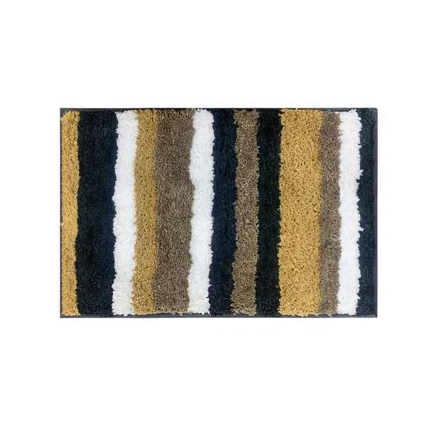 Luxe Home International Luxe Home Microfibre Striped Italia Bath Mat Super Soft, Anti-Slip, Washable, Rectangle for Bathroom Door Mat, Bedroom Door Mat (Anthra, 45x75 cm) - 45x75 CM, Anthra