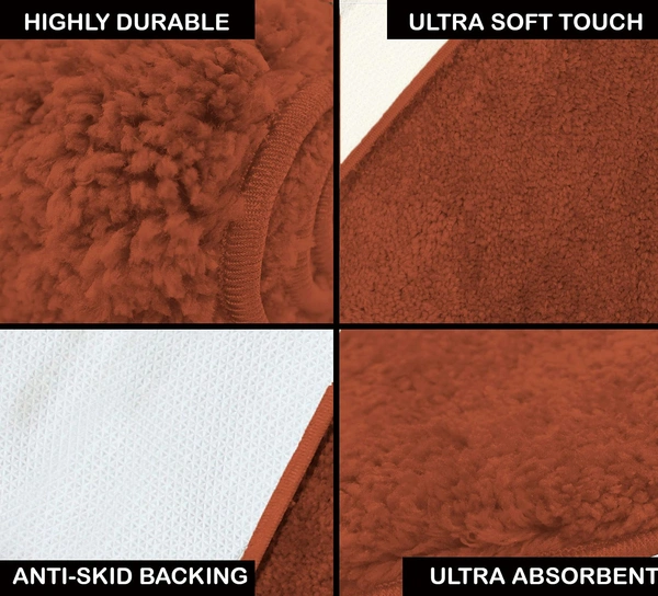 Luxe Home International Luxe Home Newman Carpets Microfiber Shaggy Carpet for Living Room, Bedroom - 3x5 Feet, Ultra Soft Non-Slip Fluffy Area Rug, Easy to Clean, Rust - 3x5 Ft, Rust
