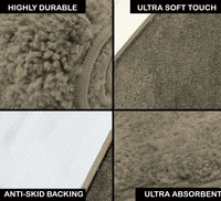 Luxe Home International Luxe Home Newman Carpets Microfiber Shaggy Carpet for Living Room, Bedroom - 3x5 Feet, Ultra Soft Non-Slip Fluffy Area Rug, Easy to Clean, Taupe - 3x5 Ft, Taupe
