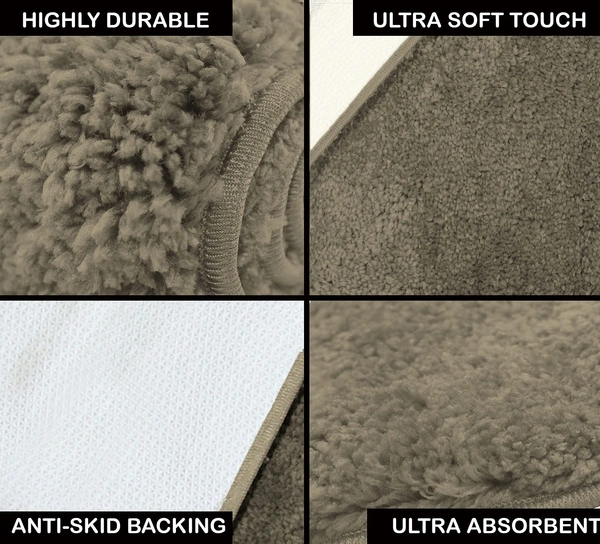 Luxe Home International Luxe Home Newman Carpets Microfiber Shaggy Carpet for Living Room, Bedroom - 3x5 Feet, Ultra Soft Non-Slip Fluffy Area Rug, Easy to Clean, Taupe - 3x5 Ft, Taupe
