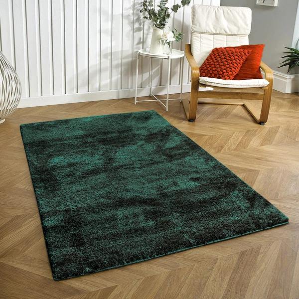 Luxe Home International Luxe Home Newman Carpets Microfiber Shaggy Carpet for Living Room, Bedroom - 3x5 Feet, Ultra Soft Non-Slip Fluffy Area Rug, Easy to Clean, Hunter Green - 3x5 Ft, Hunter Green