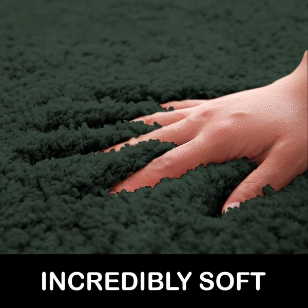 Luxe Home International Luxe Home Newman Carpets Microfiber Shaggy Carpet for Living Room, Bedroom - 3x5 Feet, Ultra Soft Non-Slip Fluffy Area Rug, Easy to Clean, Hunter Green - 3x5 Ft, Hunter Green
