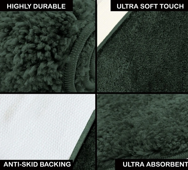 Luxe Home International Luxe Home Newman Carpets Microfiber Shaggy Carpet for Living Room, Bedroom - 3x5 Feet, Ultra Soft Non-Slip Fluffy Area Rug, Easy to Clean, Hunter Green - 3x5 Ft, Hunter Green