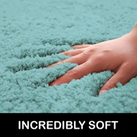 Luxe Home International Luxe Home Newman Carpets Microfiber Shaggy Carpet for Living Room, Bedroom - 3x5 Feet, Ultra Soft Non-Slip Fluffy Area Rug, Easy to Clean, Aqua - 3x5 Ft, Aqua