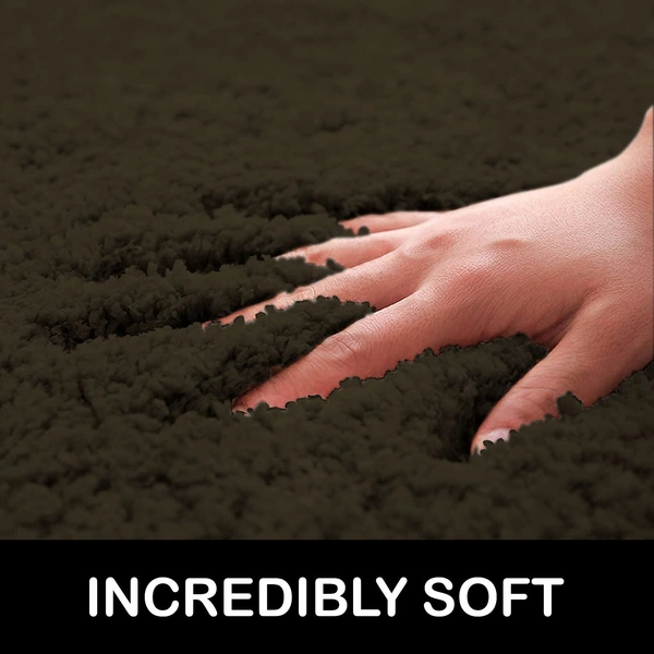 Luxe Home International Luxe Home Newman Carpets Microfiber Shaggy Carpet for Living Room, Bedroom - 3x5 Feet, Ultra Soft Non-Slip Fluffy Area Rug, Easy to Clean, Arabic Coffee - 3x5 Ft, Arabic Coffee