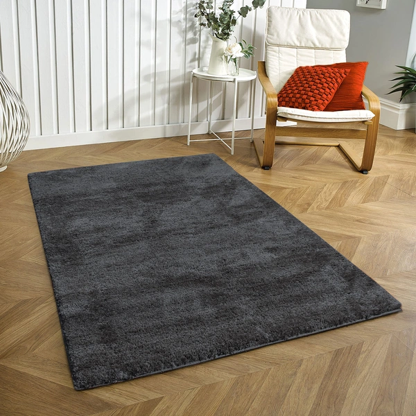 Luxe Home International Luxe Home Newman Carpets Microfiber Shaggy Carpet for Living Room, Bedroom - 3x5 Feet, Ultra Soft Non-Slip Fluffy Area Rug, Easy to Clean, Grey - 3x5 Ft, Grey
