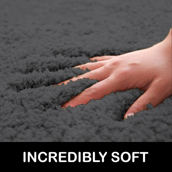 Luxe Home International Luxe Home Newman Carpets Microfiber Shaggy Carpet for Living Room, Bedroom - 3x5 Feet, Ultra Soft Non-Slip Fluffy Area Rug, Easy to Clean, Grey - 3x5 Ft, Grey
