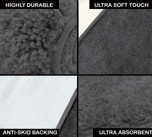 Luxe Home International Luxe Home Newman Carpets Microfiber Shaggy Carpet for Living Room, Bedroom - 3x5 Feet, Ultra Soft Non-Slip Fluffy Area Rug, Easy to Clean, Grey - 3x5 Ft, Grey