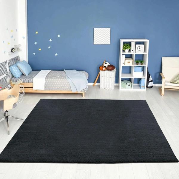 Luxe Home International Luxe Home Oman Ultra Soft Microfiber (6x9 Feet) Floor Area Rug - Anthra - Shaggy, Non-Slip, Carpet for Living Room, Bedroom Carpets for Floor, and Home Decor - 6X9, Anthra