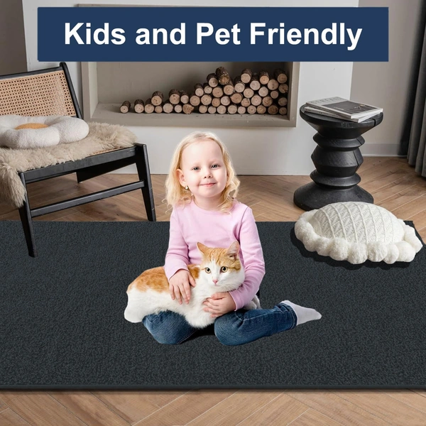Luxe Home International Luxe Home Oman Ultra Soft Microfiber (6x9 Feet) Floor Area Rug - Anthra - Shaggy, Non-Slip, Carpet for Living Room, Bedroom Carpets for Floor, and Home Decor - 6X9, Anthra