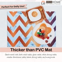 LUXE HOME INTERNATIONAL Luxe Home Placemat Magic Rubber Non Slip Utensil Mat for Kitchen, Dining Table ( Zig-Zag, 30x45 cm, Set of 6) - Zig-Zag
