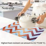 LUXE HOME INTERNATIONAL Luxe Home Placemat Magic Rubber Non Slip Utensil Mat for Kitchen, Dining Table ( Zig-Zag, 30x45 cm + 1x4 Ft, Set of 6) - Zig-Zag