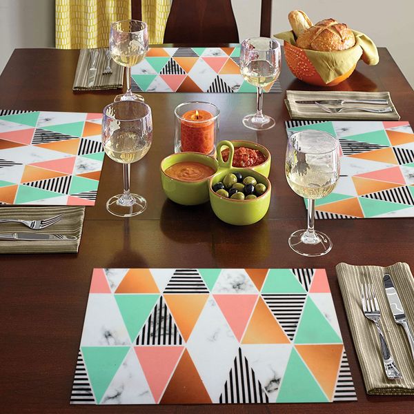 LUXE HOME INTERNATIONAL Luxe Home Placemat Magic Rubber Non Slip Utensil Mat for Kitchen, Dining Table ( Triangle, 30x45 cm, Set of 4) - Triangle