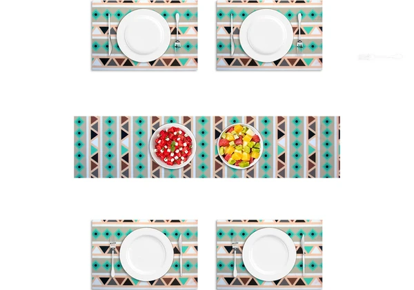 LUXE HOME INTERNATIONAL LuxeHomePlacematMagicRubberNonSlipUtensilMatforKitchen,DiningTable(Stripe,30x45cm+1x4Ft,Setof4) - Stripe