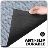 LUXE HOME INTERNATIONAL Luxe Home PVC Rubber Outdoor Door Mat Stripe Box Design Long Main Entrance Doormate Anti Slip Waterproof Welcome Mats for Floor, Bathroom, Kitchen, Office, Gym (Silver, 45x75 cm, Pack of 1 ) - Silver