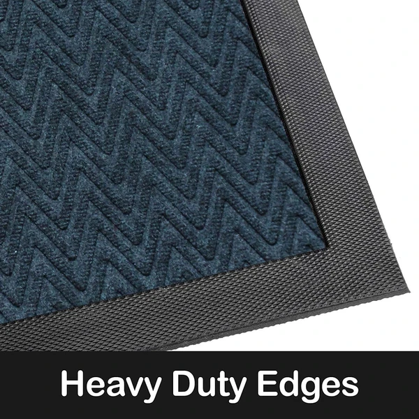 LUXE HOME INTERNATIONAL Luxe Home PVC Rubber Outdoor Door Mat Zig Zag Design Long Main Entrance Doormate Anti Slip Waterproof Welcome Mats for Floor, Bathroom, Kitchen, Office, Gym, 45x75 cm, Blue - Blue