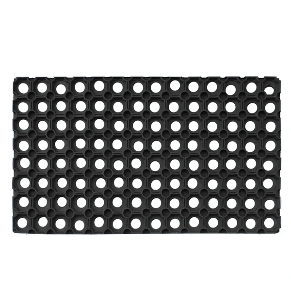 LUXE HOME INTERNATIONAL Luxe Home Rubber Door Mats with Holes 22 Mm Main Outdoor Entrance Doormate Anti Slip Waterproof Welcome Mats for Floor, Bathroom, Kitchen, Office, Gym ( Size - 30x55 ,Color - Black ) - Black