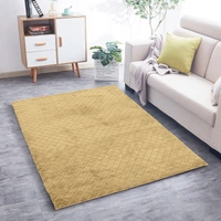 Luxe Home International Luxe Home Ruffle Floor Rug Rabbit Fur 1000 GSM Living Room Foot Mats Anti Skid Water Absorbent Easy Machine Washable Rug for Bedroom | Floor | 6 X 9 Ft | Gold | Pack of 1 - 6X9, Gold