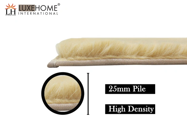 Luxe Home International Luxe Home Ruffle Floor Rug Rabbit Fur 1000 GSM Living Room Foot Mats Anti Skid Water Absorbent Easy Machine Washable Rug for Bedroom | Floor | 6 X 9 Ft | Gold | Pack of 1 - 6X9, Gold