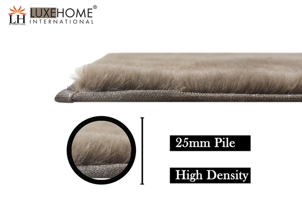 Luxe Home International Luxe Home Ruffle Floor Rug Rabbit Fur 1000 GSM Living Room Foot Mats Anti Skid Water Absorbent Easy Machine Washable Rug for Bedroom | Floor | 6 X 9 Ft | Taupe | Pack of 1 - 6X9, Taupe