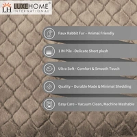 Luxe Home International Luxe Home Ruffle Floor Rug Rabbit Fur 1000 GSM Living Room Foot Mats Anti Skid Water Absorbent Easy Machine Washable Rug for Bedroom | Floor | 6 X 9 Ft | Taupe | Pack of 1 - 6X9, Taupe