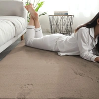 Luxe Home International Luxe Home Ruffle Ultra Soft Rabbit Fur Area Rugs Anti-Skid Washable Carpet for Kitchen, Bedroom, Living-Room, Prayer Room, Office, Hotels, Halls (Piece of 1, Taupe, 6' x 9') - 6X9, Beige, Taupe