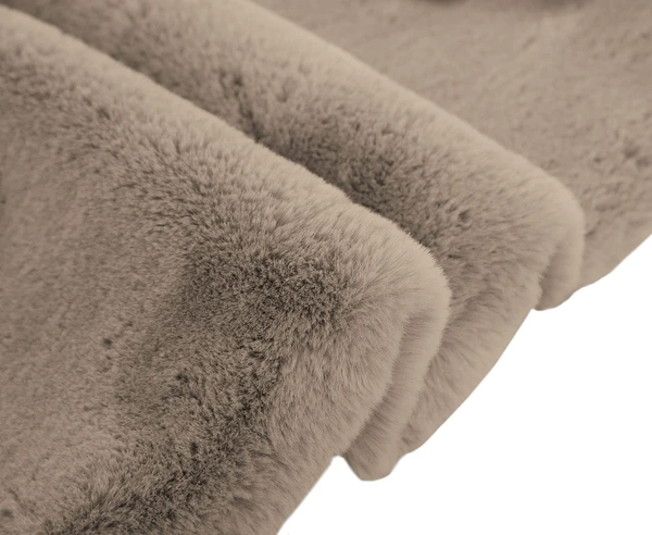 Luxe Home International Luxe Home Ruffle Ultra Soft Rabbit Fur Area Rugs Anti-Skid Washable Carpet for Kitchen, Bedroom, Living-Room, Prayer Room, Office, Hotels, Halls (Piece of 1, Taupe, 6' x 9') - 6X9, Beige, Taupe
