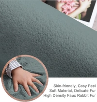 Luxe Home International Luxe Home Ruffle Ultra Soft Rabbit Fur Area Rugs Anti-Skid Washable Carpet for Kitchen, Bedroom, Living-Room, Prayer Room, Office, Hotels, Halls (Piece of 1, Seige, 6' x 9') - 6X9, Seige