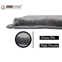 LUXE HOME INTERNATIONAL Luxe Home Runner 1000 GSM Rebbit Fur Anti Skid Slip Water Absorbent Machine Washable and Quick Dry Auatria Rugs ( Grey , 2 Ft x 5 Ft , Pack of 1 ) - 2x5 Ft, Grey