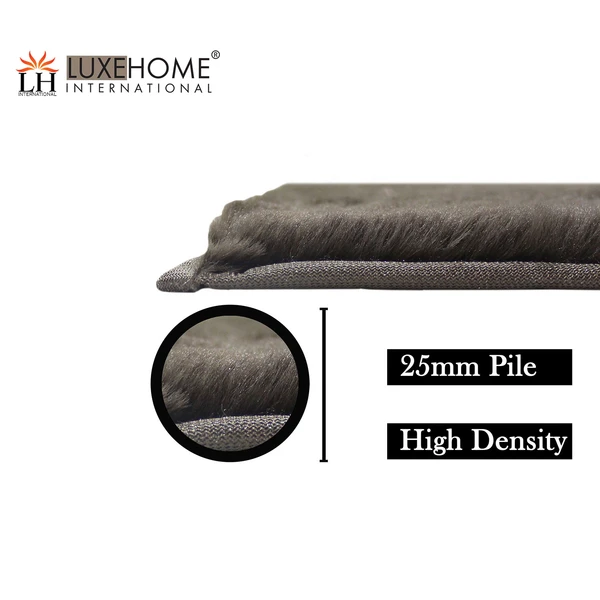 LUXE HOME INTERNATIONAL LuxeHomeAustriaBathMatRabbitFur1000GSMBathroomDoorFootMatsAntiSkidWaterAbsorbentEasyMachineWashableRug(Cocoa,45Cmx75Cm,Packof1) - Cocoa