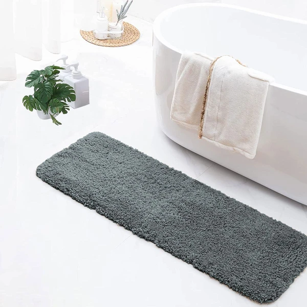 LUXE HOME INTERNATIONAL Luxe Home Runner 2800 GSM Microfiber Anti Slip Water Absorbent Machine Washable and Quick Dry Vegas Mats for Bathroom, Kitchen, Entrance ( Grey , 2x5 Ft , Pack of 1 ) - Grey