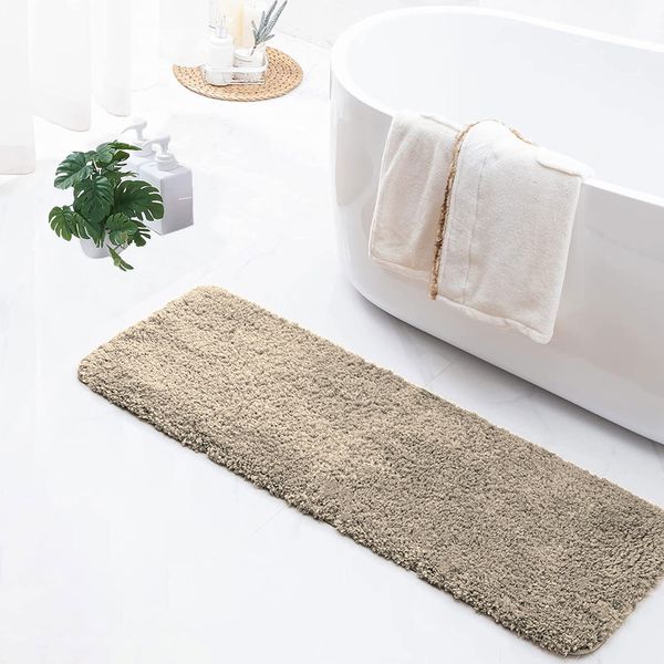 LUXE HOME INTERNATIONAL Luxe Home Runner 2800 GSM Microfiber Anti Slip Water Absorbent Machine Washable and Quick Dry Vegas Mats for Bathroom, Kitchen, Entrance ( Beige , 2x5 Ft , Pack of 1 ) - Beige