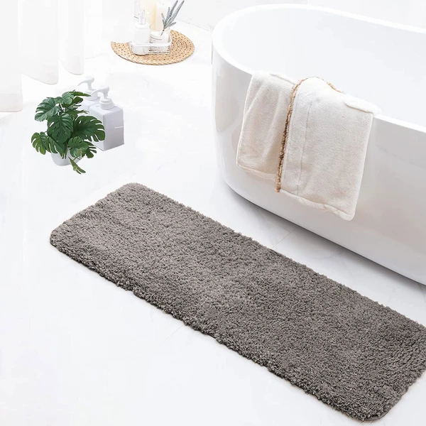 LUXE HOME INTERNATIONAL Luxe Home Runner 2800 GSM Microfiber Anti Slip Water Absorbent Machine Washable and Quick Dry Vegas Mats for Bathroom, Kitchen, Entrance ( Taupe , 2x5 Ft , Pack of 1 ) - Taupe