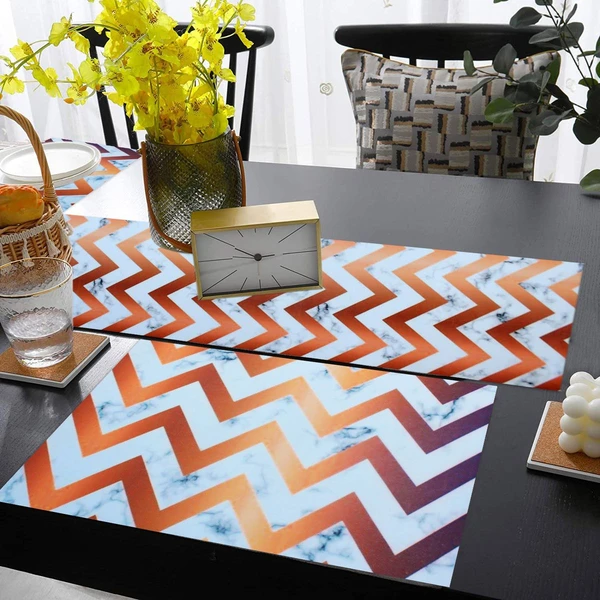 LUXE HOME INTERNATIONAL Luxe Home Runner Magic Rubber Non Slip Utensil Mat for Kitchen, Dining Table ( zig-zag, 1x4 Ft, Pice of 1) - zig-zag