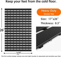 LUXE HOME INTERNATIONAL Luxe Home Shower Bath Mat are Non-Slip with Heavy Duty Rubber for Bathroom Indoor or Outdoor, Bathtub, Kitchen, and Floor Mats ( Black, 17x26 Inch, Pack of 1 ) - Black