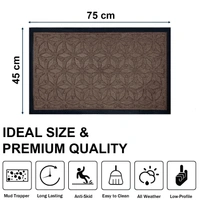 Luxe Home International Luxe Home Star Rubber Coir Door Mat Anti Slip Doormat for Indoor and Outdoor (Brown, 45cm x 75cm) - 45x75 cm, Brown