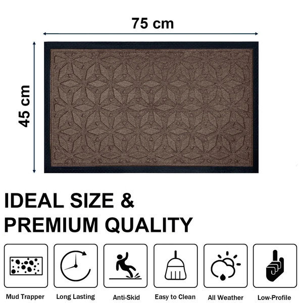 Luxe Home International Luxe Home Star Rubber Coir Door Mat Anti Slip Doormat for Indoor and Outdoor (Brown, 45cm x 75cm) - 45x75 cm, Brown