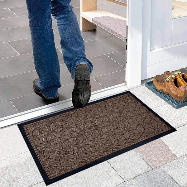 Luxe Home International Luxe Home Star Rubber Coir Door Mat Anti Slip Doormat for Indoor and Outdoor (Brown, 45cm x 75cm) - 45x75 cm, Brown