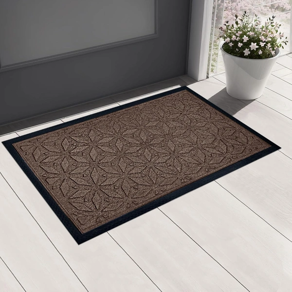 Luxe Home International Luxe Home Star Rubber Coir Door Mat Anti Slip Doormat for Indoor and Outdoor (Brown, 45cm x 75cm) - 45x75 cm, Brown