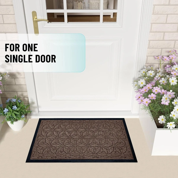 Luxe Home International Luxe Home Star Rubber Coir Door Mat Anti Slip Doormat for Indoor and Outdoor (Brown, 45cm x 75cm) - 45x75 cm, Brown