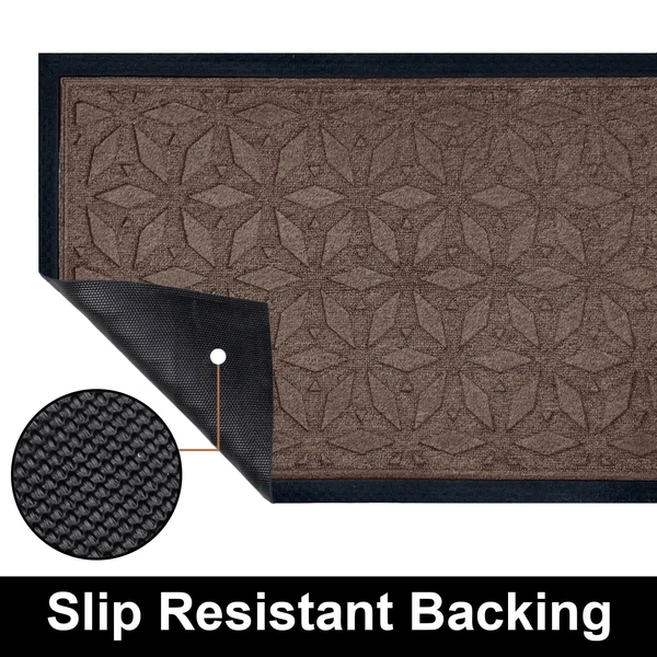 Luxe Home International Luxe Home Star Rubber Coir Door Mat Anti Slip Doormat for Indoor and Outdoor (Brown, 45cm x 75cm) - 45x75 cm, Brown
