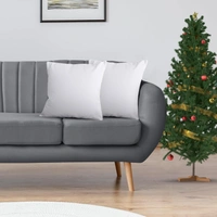 Luxe Home International Luxe Home Stripe Cushion Filler 16 inch x 16 inch for Sofa Cushion Covers (White, Set of 2) - 40x40 Cm, White