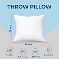 Luxe Home International Luxe Home Stripe Cushion Filler 16 inch x 16 inch for Sofa Cushion Covers (White, Set of 2) - 40x40 Cm, White