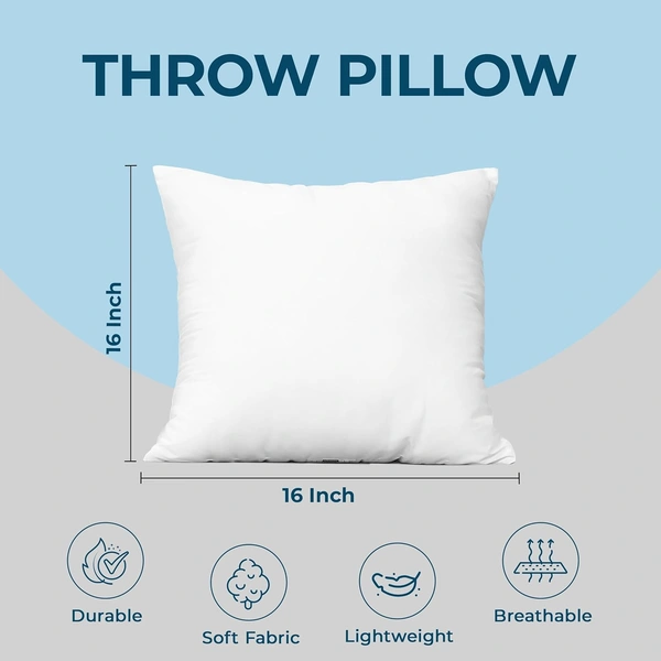 Luxe Home International Luxe Home Stripe Cushion Filler 16 inch x 16 inch for Sofa Cushion Covers (White, Set of 2) - 40x40 Cm, White