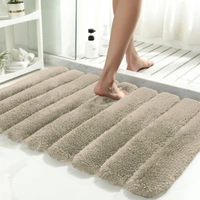 Luxe Home International Luxe Home Toronto Bathmat Super Soft Microfiber Non-Slip Bathroom mat for Home (40x60 cm, Taupe) - 40x60 cm, Taupe