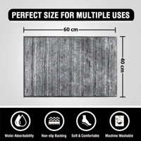 Luxe Home International Luxe Home Toronto Bathmat Super Soft Microfiber Non-Slip Bathroom mat for Home (40x60 cm, Grey) - 40x60 cm, Grey