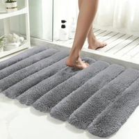 Luxe Home International Luxe Home Toronto Bathmat Super Soft Microfiber Non-Slip Bathroom mat for Home (40x60 cm, Grey) - 40x60 cm, Grey