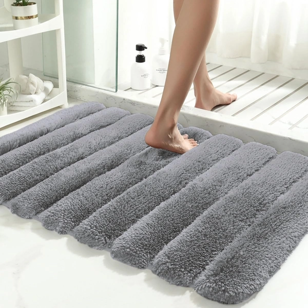 Luxe Home International Luxe Home Toronto Bathmat Super Soft Microfiber Non-Slip Bathroom mat for Home (40x60 cm, Grey) - 40x60 cm, Grey