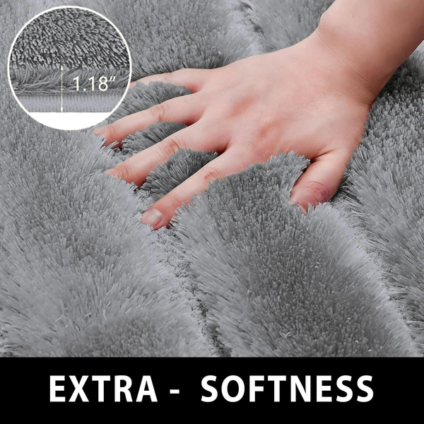 Luxe Home International Luxe Home Toronto Bathmat Super Soft Microfiber Non-Slip Bathroom mat for Home (40x60 cm, Grey) - 40x60 cm, Grey